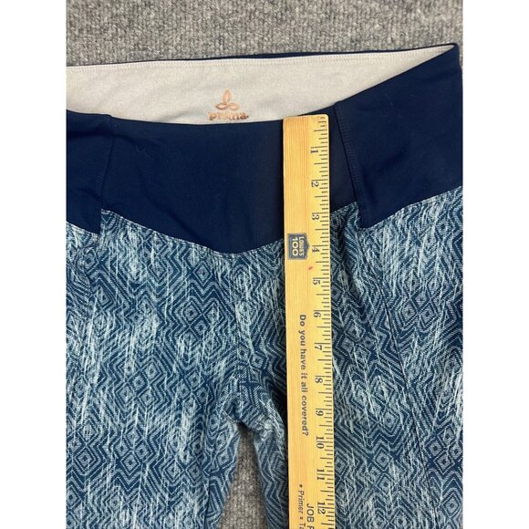 Prana Leggings Women's Medium Blue Geometric Josette Capri Crop Lattice Cutout - Picture 4 of 7